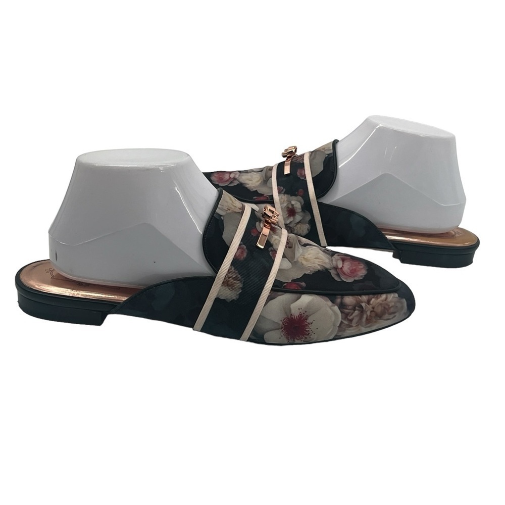 Ted Baker Blue Flower Slip On Mules Size 40 Women’s